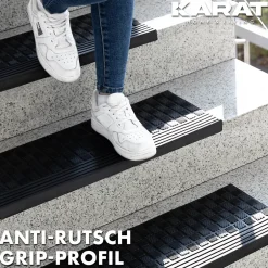 Floordirekt Tapis d'escalier extérieur, antidérapant, Diamond, 25 x 65 cm, 1 pièce -