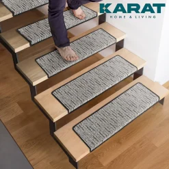 Floordirekt Tapis d'escalier Geneva Anthracite 23,5 X 65 cm Rectangulaire