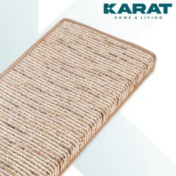 Tapis d'escalier Geneva Beige 23,5 X 65 cm Rectangulaire-Floordirekt Discount