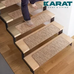 Floordirekt Tapis d'escalier Geneva Marron clair 23,5 X 65 cm Rectangulaire