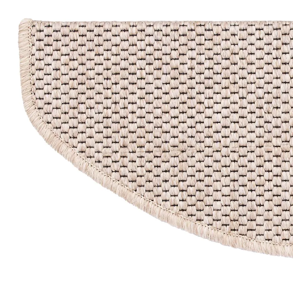 Floordirekt Tapis d'escalier Kalkutta Beige Demi-circulaire 23,5 x 65 cm