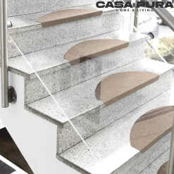 Floordirekt Tapis d'escalier Leipzig Installation adhésive Beige, 21 x 65 cm