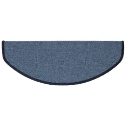Floordirekt Tapis d'escalier London Bleu clair 23,5 x 65 cm Demi-circulaire