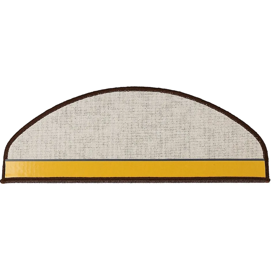 Floordirekt Tapis d'escalier London Marron foncé 23,5 x 65 cm Demi-circulaire