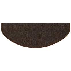 Floordirekt Tapis d'escalier London Marron foncé 23,5 x 65 cm Demi-circulaire