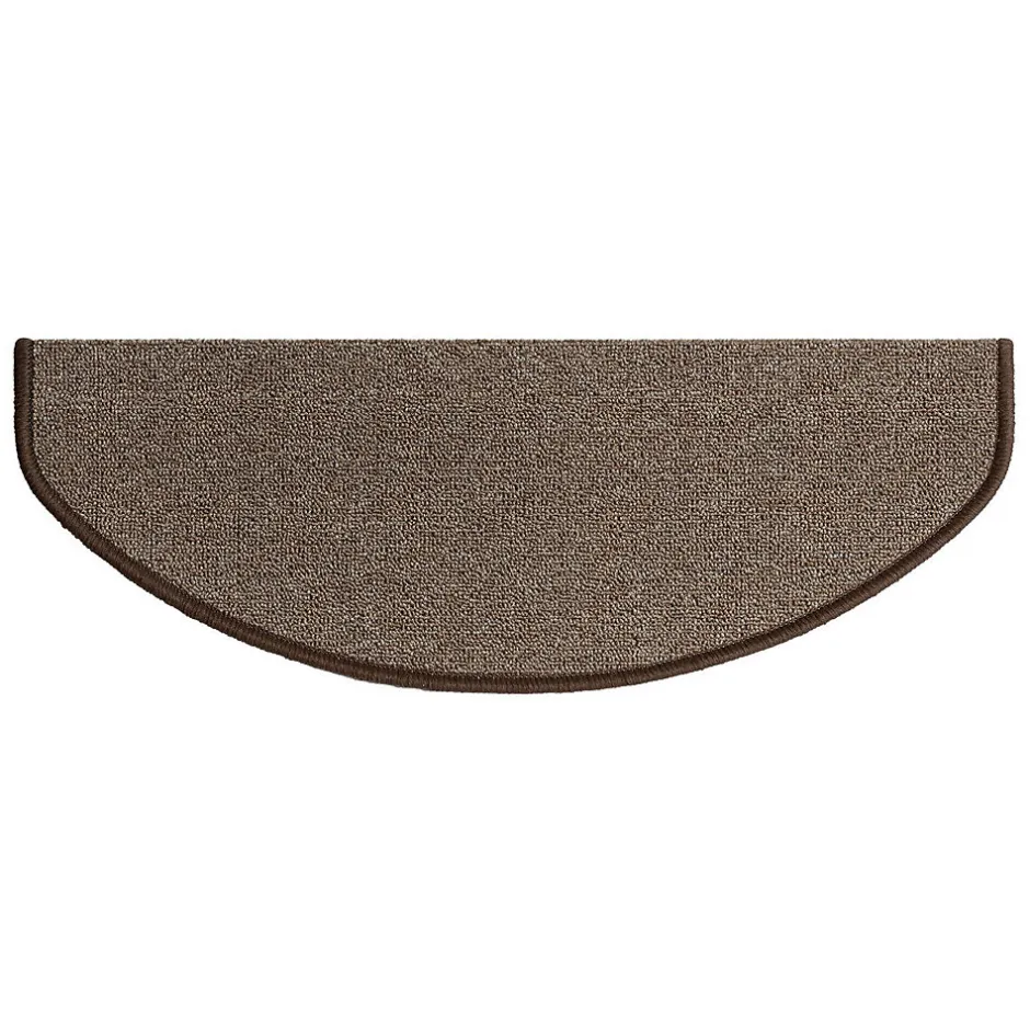 Tapis d'escalier London Marron clair 23,5 x 65 cm Demi-circulaire-Floordirekt Best