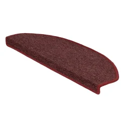Floordirekt Tapis d'escalier London Vin rouge 23,5 x 65 cm Demi-circulaire