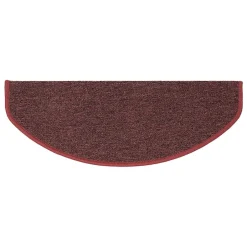 Floordirekt Tapis d'escalier London Vin rouge 23,5 x 65 cm Demi-circulaire