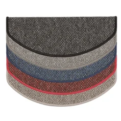 Floordirekt Tapis d'escalier Ponto Gris Demi-circulaire 23,5 x 65 cm -