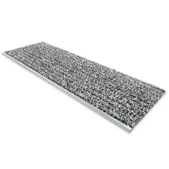 Tapis d'escalier sécurisé Avec rail en aluminium Marron 24 x 60 cm --Floordirekt