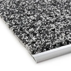 Tapis d'escalier sécurisé Avec rail en aluminium Marron 24 x 60 cm --Floordirekt