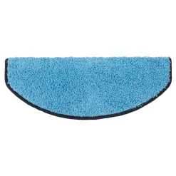 Floordirekt Tapis d'escalier Shaggy Barcelona Bleu clair Demi-circulaire 23,5 x 65 cm