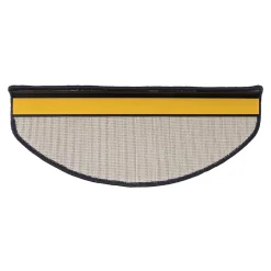 Floordirekt Tapis d'escalier Shaggy Barcelona Bleu clair Demi-circulaire 23,5 x 65 cm