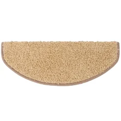 Tapis d'escalier Shaggy Barcelona Beige Demi-circulaire 23,5 x 65 cm-Floordirekt Hot