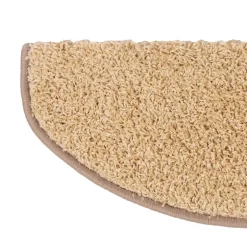 Tapis d'escalier Shaggy Barcelona Beige Demi-circulaire 23,5 x 65 cm-Floordirekt Hot