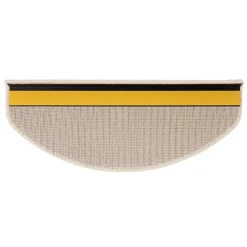 Floordirekt Tapis d'escalier Shaggy Barcelona Crème Demi-circulaire 23,5 x 65 cm