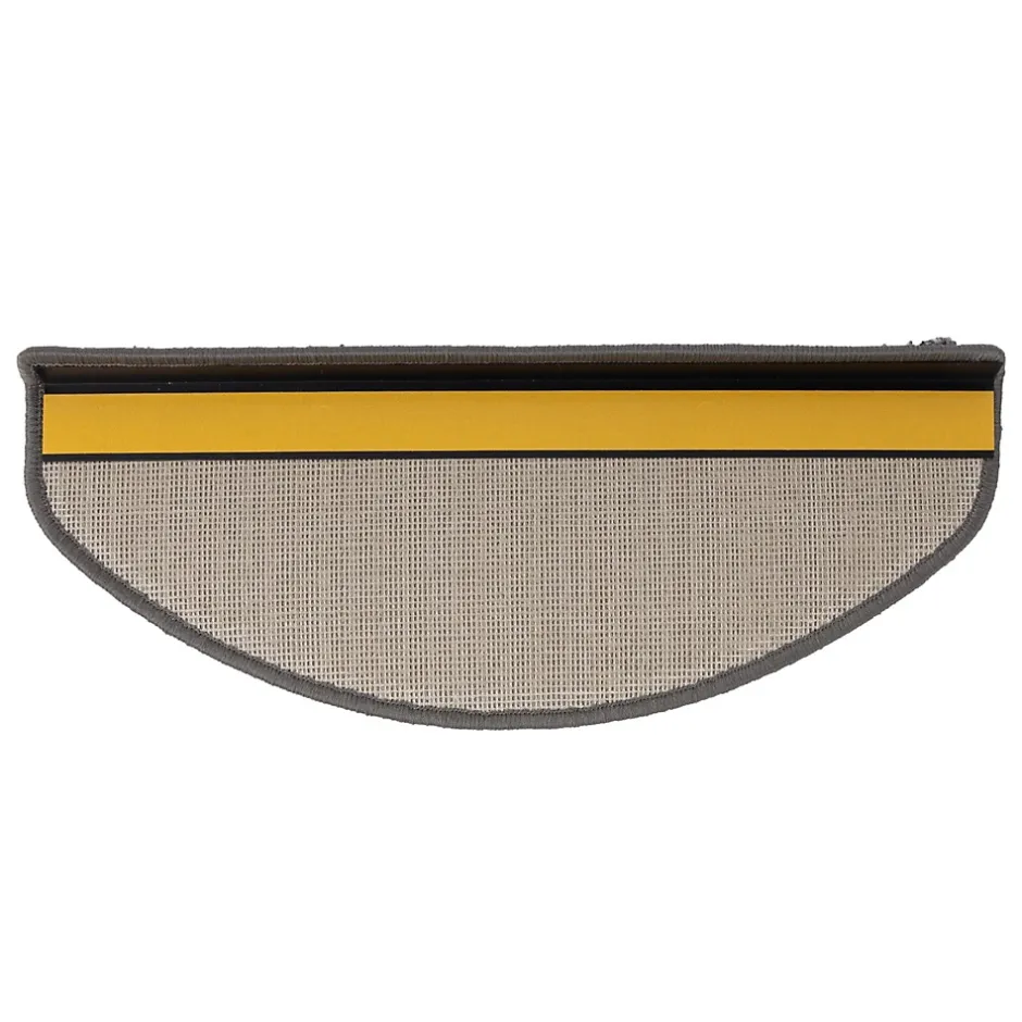 Floordirekt Tapis d'escalier Shaggy Barcelona Gris Demi-circulaire 23,5 x 65 cm