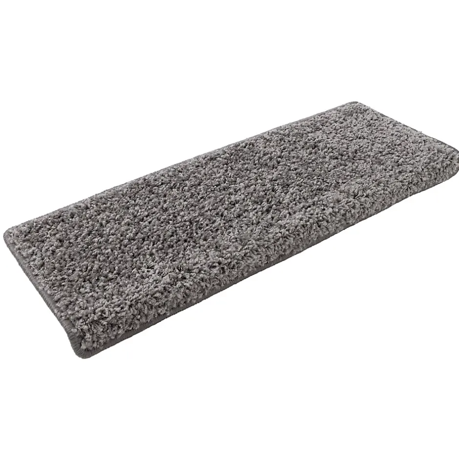 Floordirekt Tapis d'escalier Shaggy Barcelona Gris Rectangulaire 23,5 x 65 cm