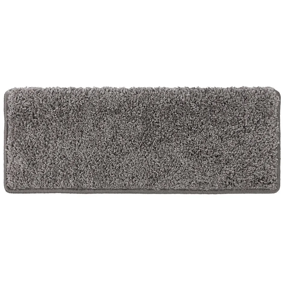Floordirekt Tapis d'escalier Shaggy Barcelona Gris Rectangulaire 23,5 x 65 cm