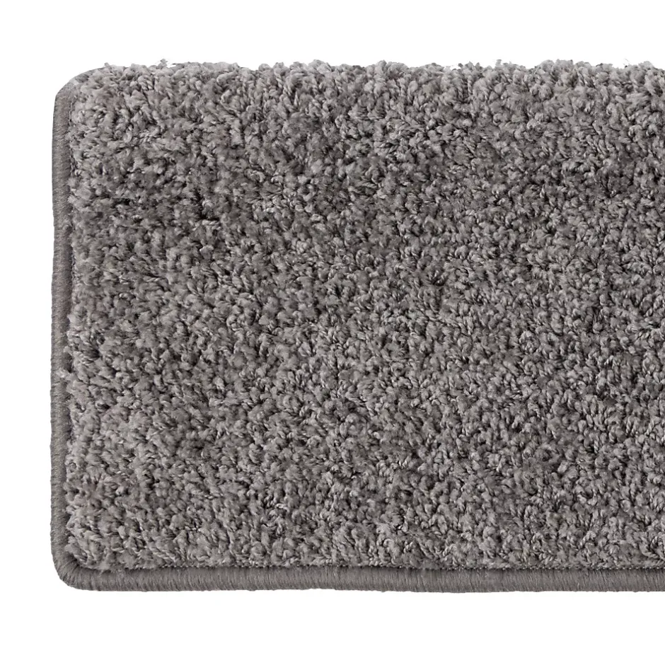 Floordirekt Tapis d'escalier Shaggy Barcelona Gris Rectangulaire 23,5 x 65 cm