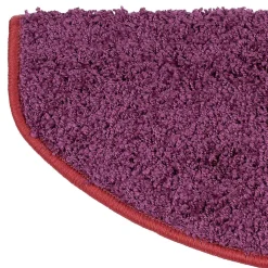 Floordirekt Tapis d'escalier Shaggy Sphinx Demi-circulaire 23,5 x 65 cm Violet -