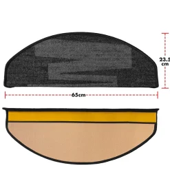 Tapis d'escalier Via Veneto Noir Demi-circulaire --Floordirekt Best