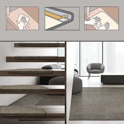 Tapis d'escalier York Beige 23,5 x 65 cm --Floordirekt Hot