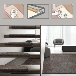 Floordirekt Tapis d'escalier York Brun foncé 23,5 x 65 cm -