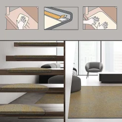 Tapis d'escalier York Jaune 23,5 x 65 cm --Floordirekt New