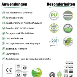 Floordirekt Tapis en caoutchouc Dots Gris 120 x 100 cm -