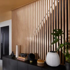 Tasseau Claustra MDF revêtu papier imprimé chêne l.123 x L.280 cm