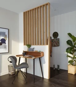 Tasseau Claustra MDF revêtu papier imprimé chêne L.2,2 x P.8,8 cm x H.2,80 m