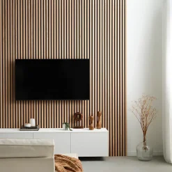 Tasseau décoratif lambris lamelles bois coloris naturel l.250 x l.30 x ep.1 cm- Outlet