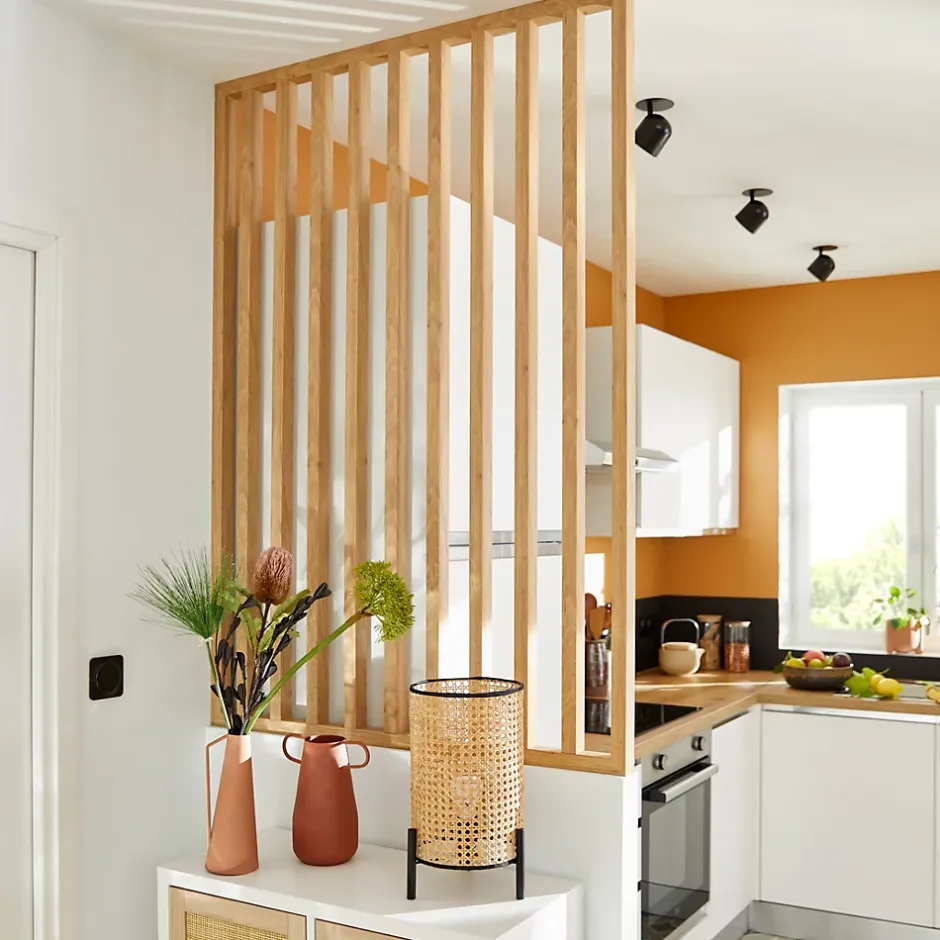 Tasseau décoratif placage papier imitation chêne Saragosse, 3 x 4 cm L.2,8 m (lot de 4)