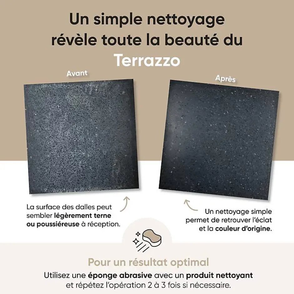 Terrazzo beige Miel - 60 x 60 cm-Decoon New