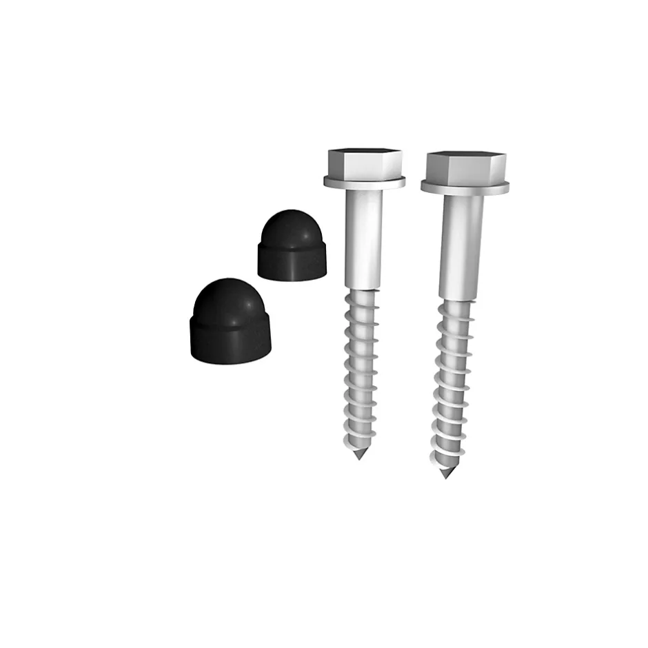 Kordo Tirefond Ø10 x 80 mm Prestio pour sol bois avec capuchon noir , lot de 2