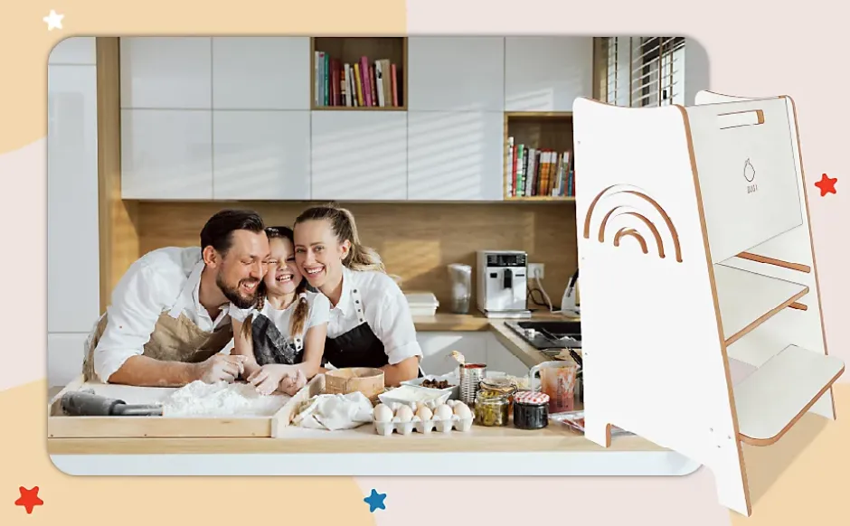 Tour d'Apprentissage Rainbow - Tour Montessori Sécurisée avec Motif Arc-en-Ciel-Raumhirsch Furniture Hot