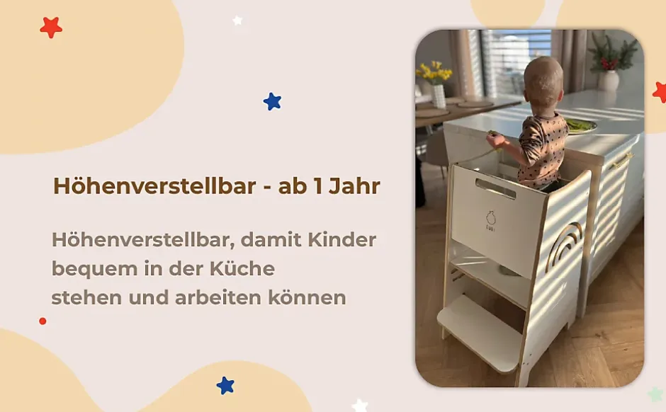 Tour d'Apprentissage Rainbow - Tour Montessori Sécurisée avec Motif Arc-en-Ciel-Raumhirsch Furniture Hot