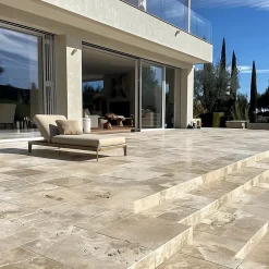 TRAVERTIN RUSTIC (2nd Choix) , pierre naturelle, Opus 4 formats EP 1,2cm (carton de 0,74m2) - LIVRAISON CHARIOT EMBARQUÉ-Pattom