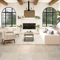 Casa Linéa Travertin sol et mur intérieur beige L.61 x l.40,6 cm x ép.12 mm, Travertino