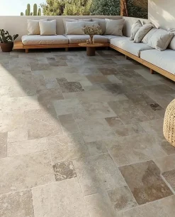 Casa Linéa Travertin sol et mur travertin multiformat, Opus Romain