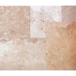 Casa Linéa Travertin sol et mur travertin multiformat, Opus Romain