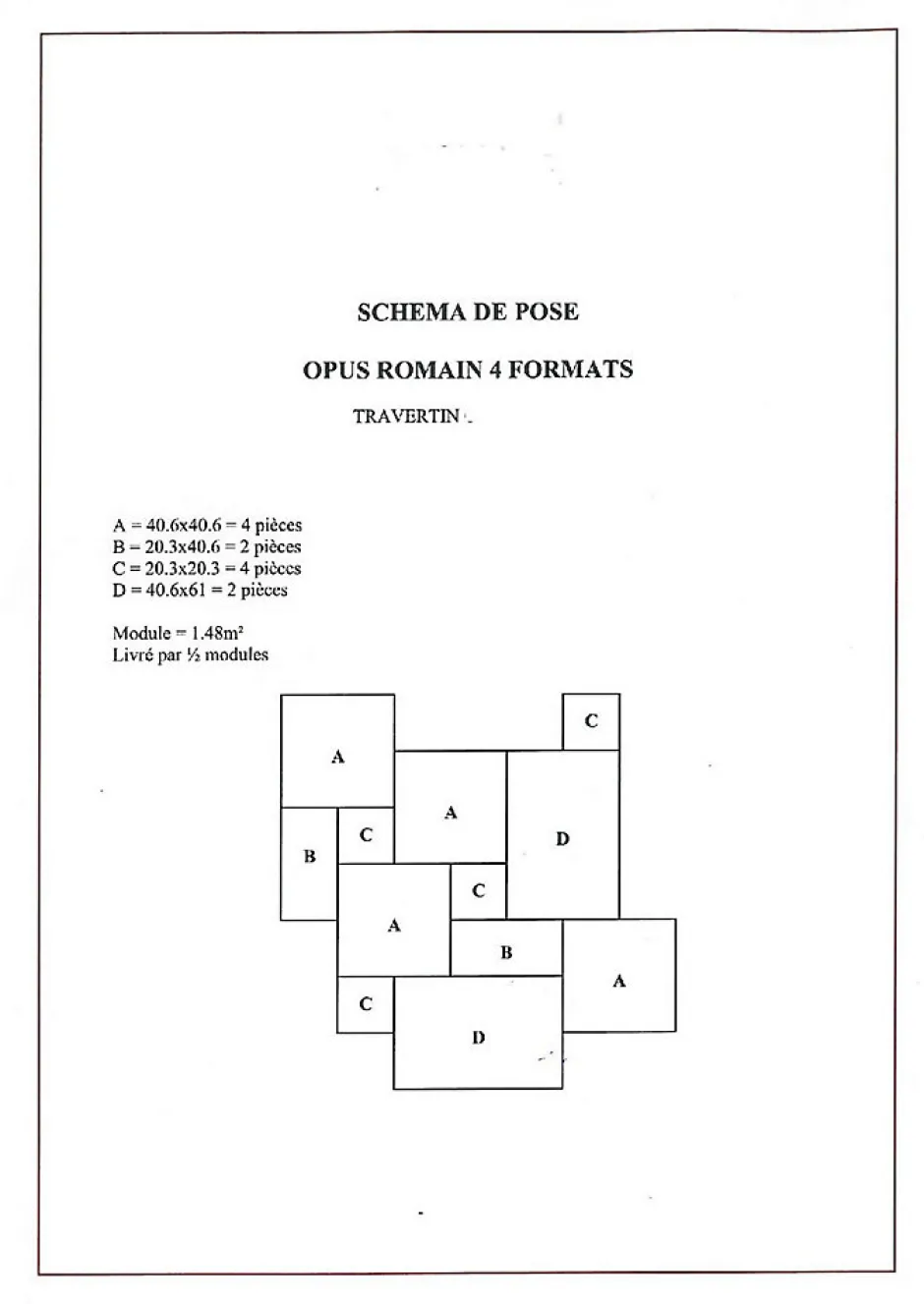 Casa Linéa Travertin sol et mur travertin multiformat, Opus Romain