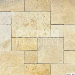 TRAVERTIN STANDARD LIGHT(1er choix light), pierre naturelle, Opus 4 formats EP 1,2cm (carton de 0,74m2)- LIVRAISON PREMIUM-Pattom New