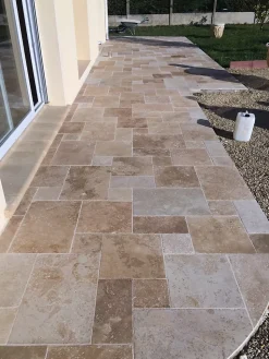 TRAVERTIN STANDARD MIX (1er choix mix), pierre naturelle, Opus 4 formats EP 1,2cm (carton de 0,74m2) LIVRAISON PREMIUM-Pattom Sale