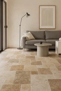 TRAVERTIN STANDARD MIX (1er choix mix), pierre naturelle, Opus 4 formats EP 1,2cm (carton de 0,74m2) LIVRAISON PREMIUM-Pattom Sale