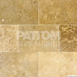 TRAVERTIN STANDARD MIX, (1er choix mix), pierre naturelle 40,6 X 61 EP 1,2cm - LIVRAISON PREMIUM CHARIOT EMBARQUÉ-Pattom Discount