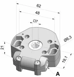 Cherubini TREUIL BASSE CHARGE 3.5/1 ENTREE 6P7 SORTIE C7 FEMELLE (SANS FIN DE COURSE)