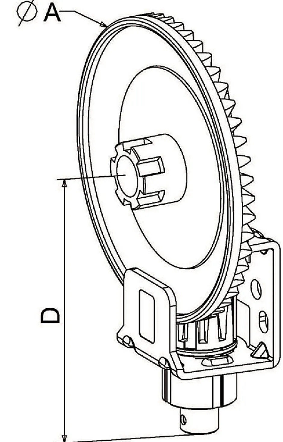 TREUIL COUPLE CONIQUE 4,5/1 NUMERO0 ENTREE 6P7 SORTIE CRABOT ZF MALE AVEC FIN DE COURSE-Zurfluh-Feller