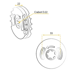 Treuil Technivis, 6p7, Crabot 22, Fin de Course, Système pour Volet Roulant Manuel à  Manivelle-Zurfluh-Feller Online